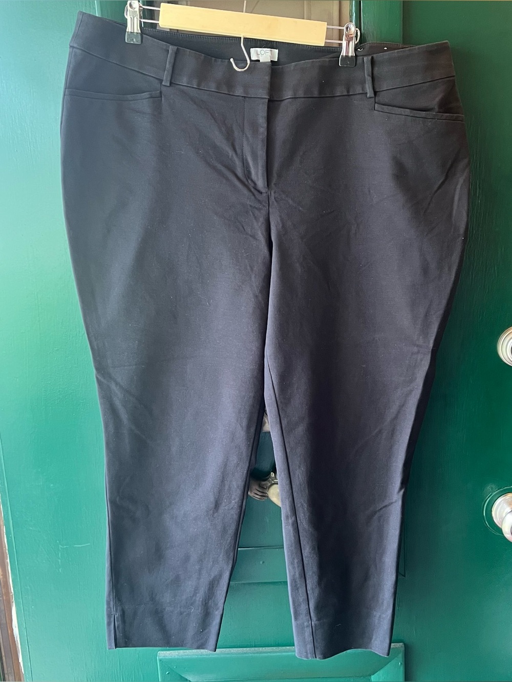 LOFT Black Pants with Cream Brand Label